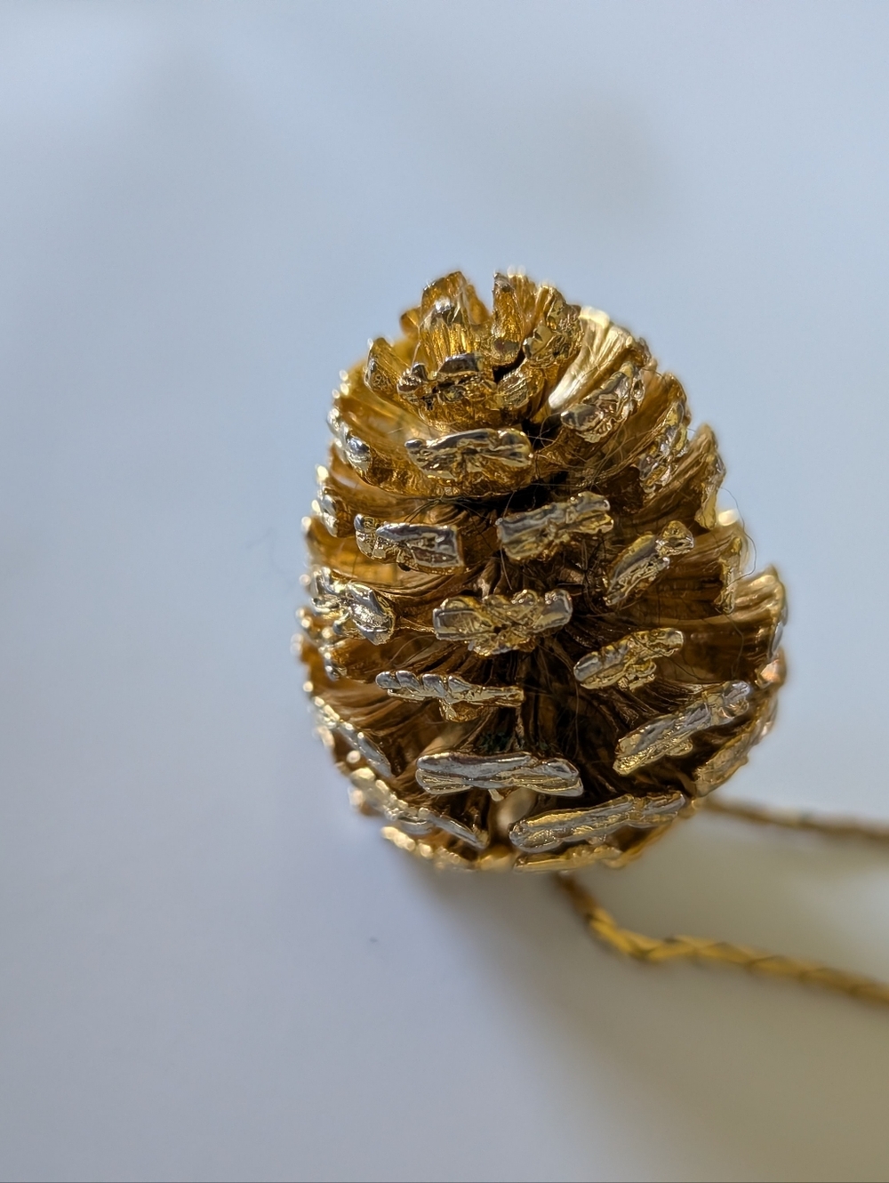 Gold Pinecone Pendant Necklace and Earrings Set - Picture 4 of 13